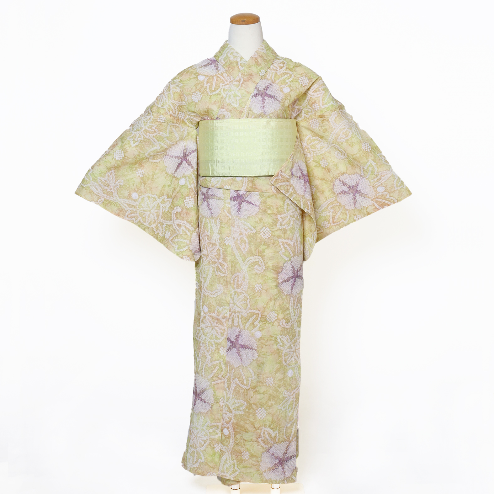 【仕立上り】【日本製】【絞り】【浴衣単品】やさしさを纏う、絞りの涼。伝統美が息づく夏の装い。(女ゆかた/綿/Fサイズ)