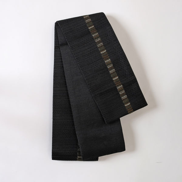 【日本製】角帯　ポリエステル　黒　一本線